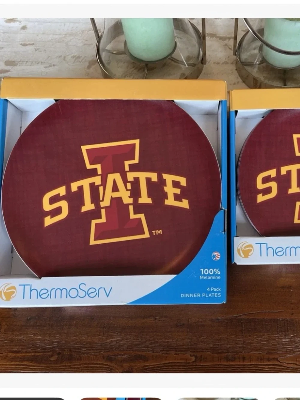 lowa State Cyclones ThermoServ Plates Set (8 Total - Dinner & Salad) New